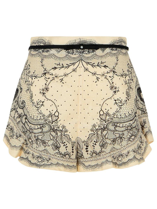 Zimmermann – Crush – Elfenbeinfarbene Leinenshorts