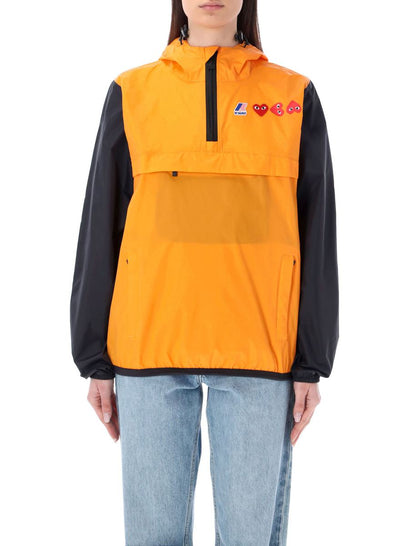 Comme Des Garçons Play – Zweifarbige, wasserdichte Kapuzenjacke