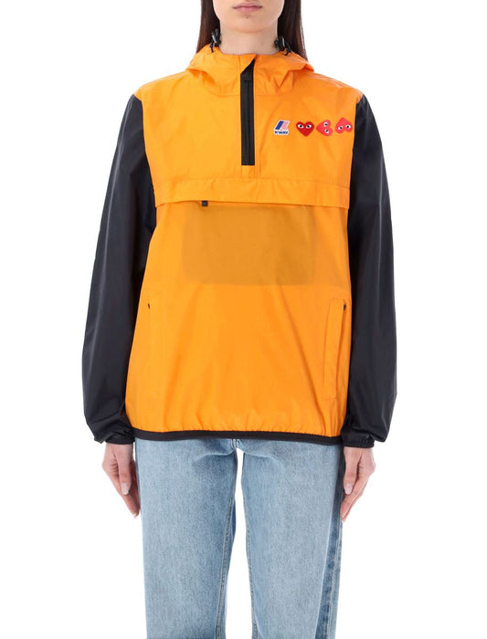 Comme Des Garçons Play – Zweifarbige, wasserdichte Kapuzenjacke