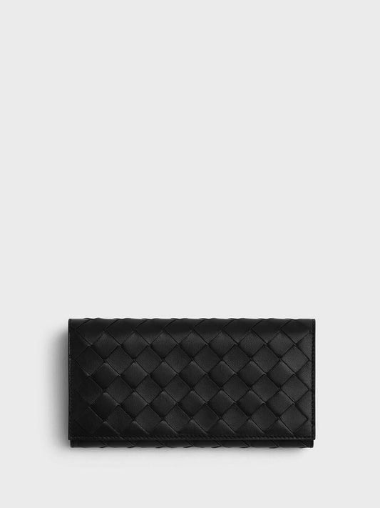 Bottega Veneta Geflochtene Geldbörse mit großer Klappe Zubehör