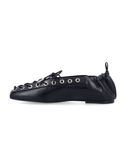 Ganni Oleatex-Ballerinas zum Schnüren
