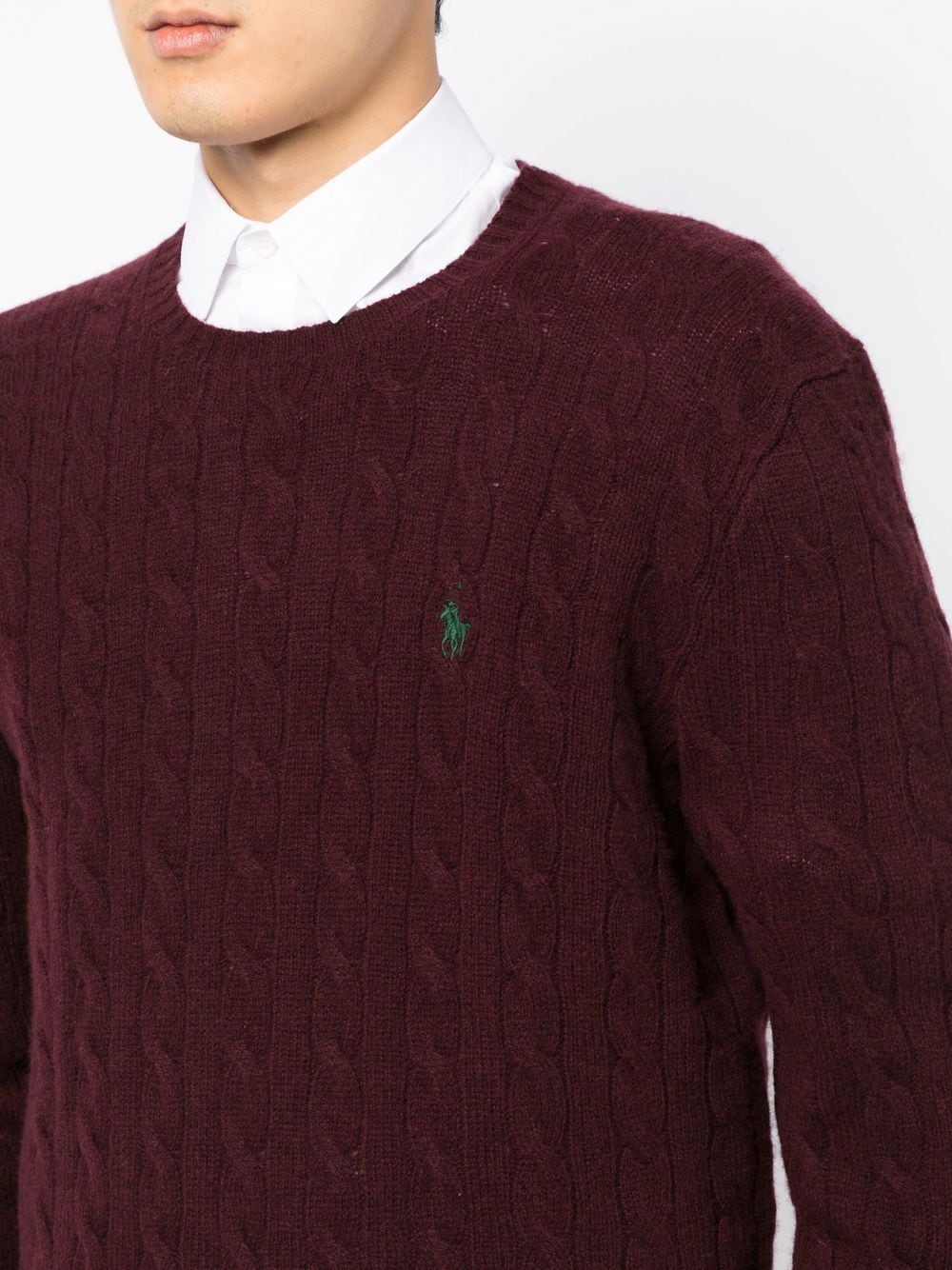 Pullover aus Wolle und Kaschmir mit Zopfmuster