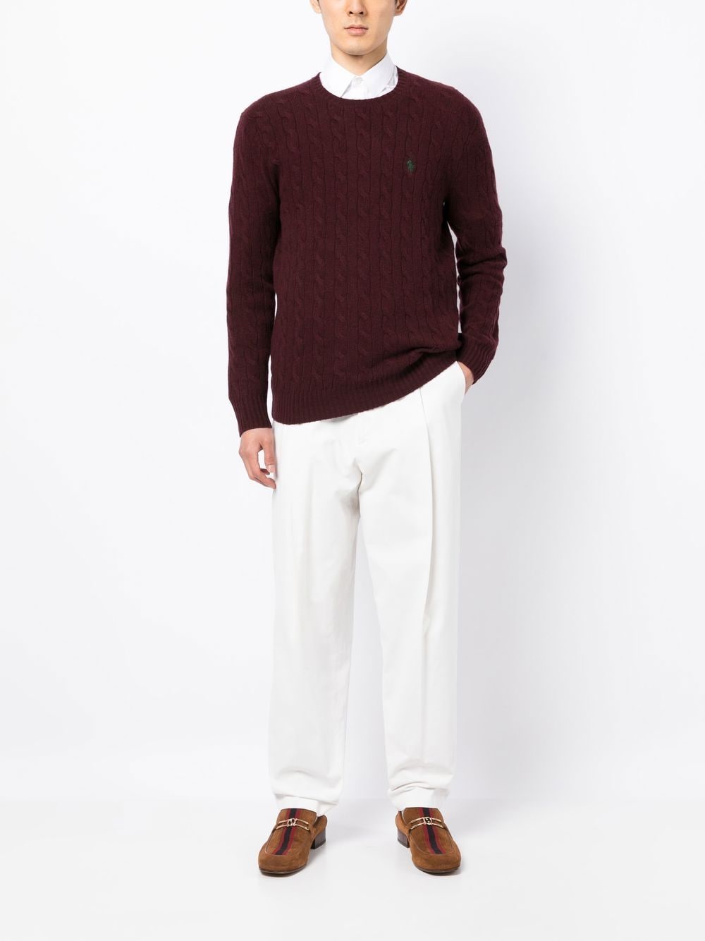 Pullover aus Wolle und Kaschmir mit Zopfmuster