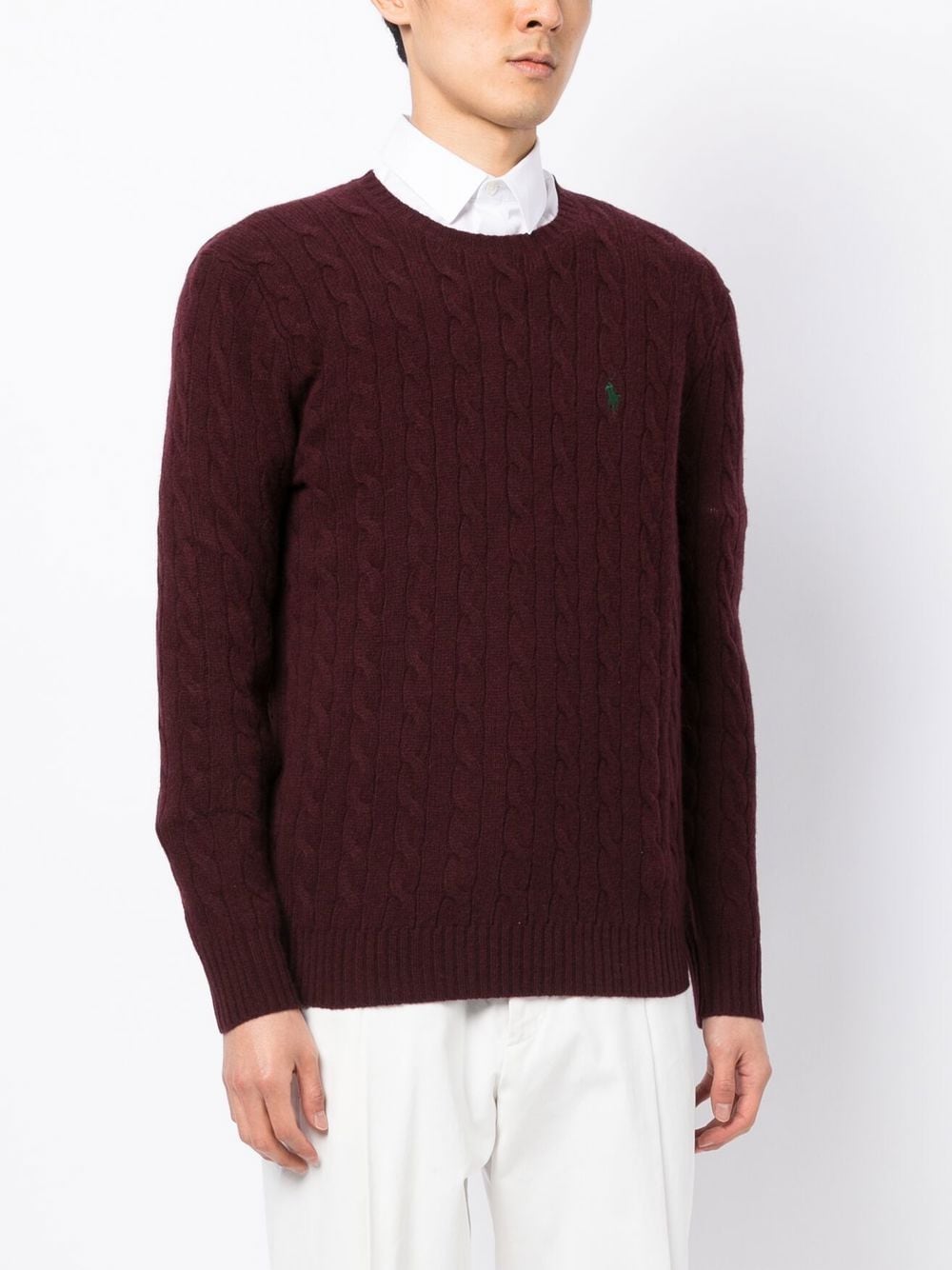 Pullover aus Wolle und Kaschmir mit Zopfmuster