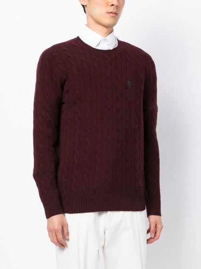 Pullover aus Wolle und Kaschmir mit Zopfmuster
