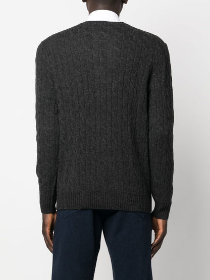 Pullover aus Wolle und Kaschmir mit Zopfmuster