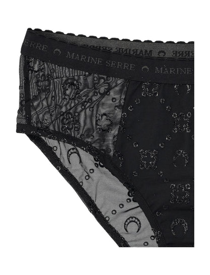 Marine Serre Hochelastischer Slip Mesh Flock Glitter